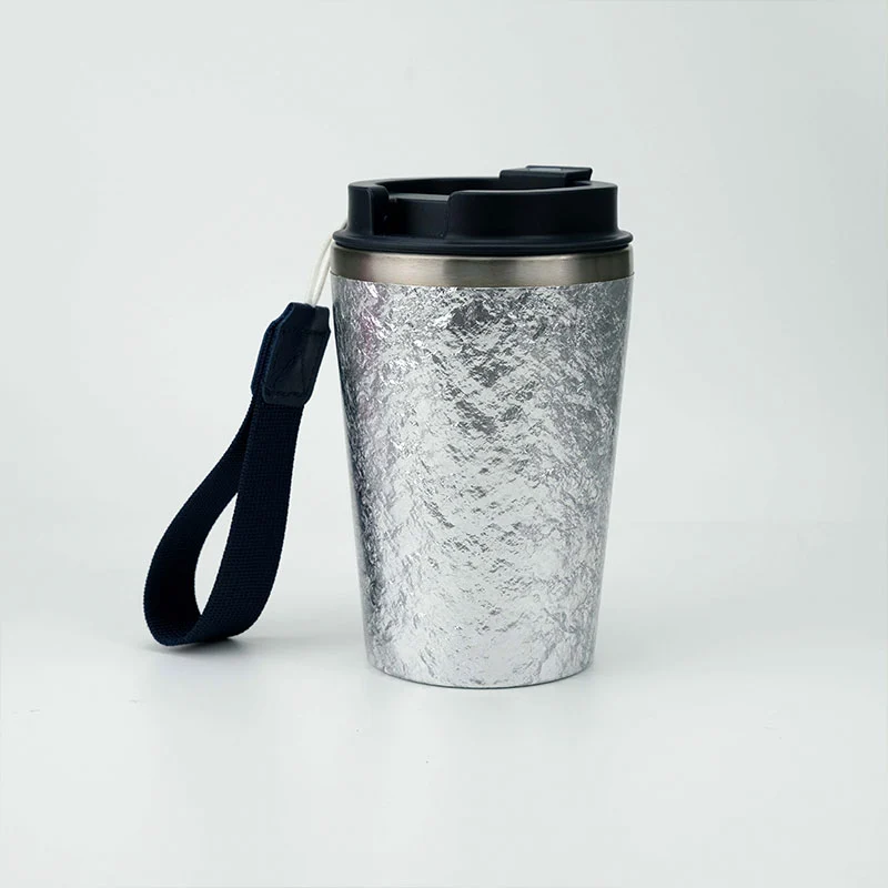 Titanium-Look Hammered Laser Cup